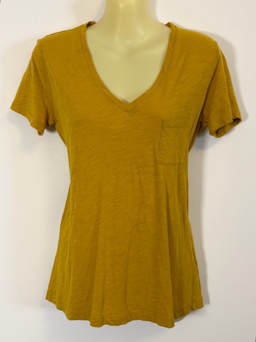 Madewell Mustard Short Sleeve Mini Pocket Tee